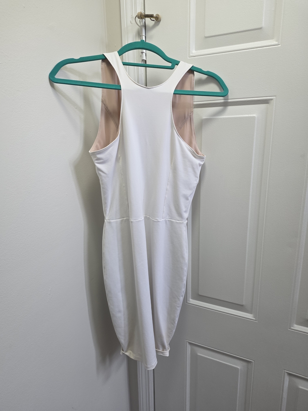 White Racerback Bodycon Dress - Unbranded